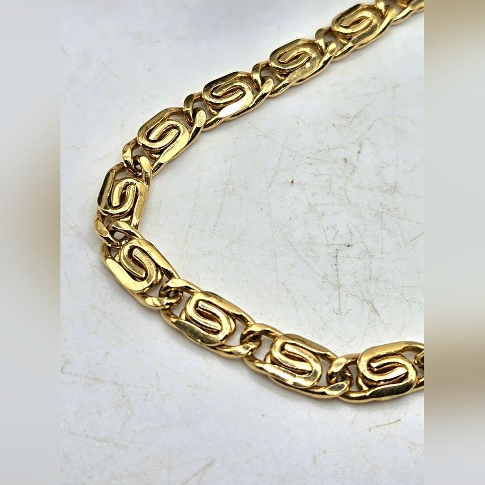 "5/$40" Vintage Twisted Coil Snail Paper Clip Gold Tone Chain Necklace 18"